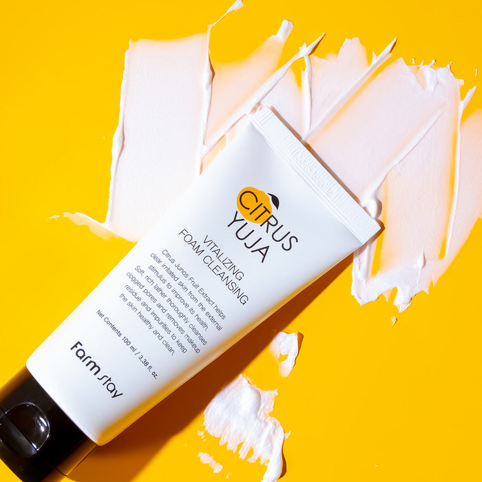 FarmStay Citrus Yuja Vitalizing Foam Cleansing gaivinančios valomosios veido putos