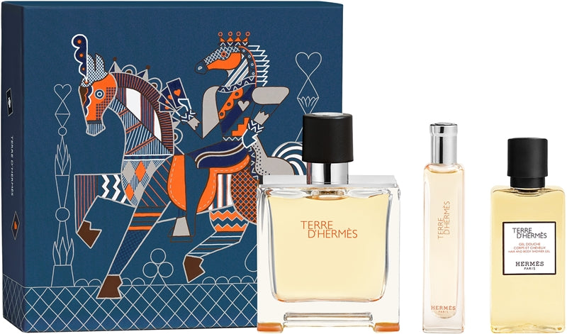 Kvepalų dovanų rinkinys Hermès Terre d'Hermes Eau de Parfum medienos aromatas vyrams