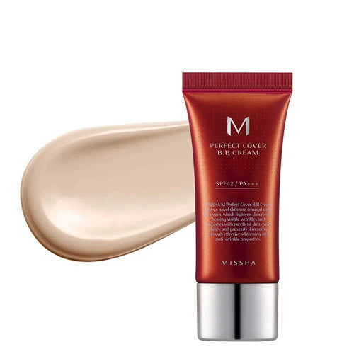 BB veido kremas Missha M Perfect Cover, No.21 Light Beige, SPF42, 20 ml