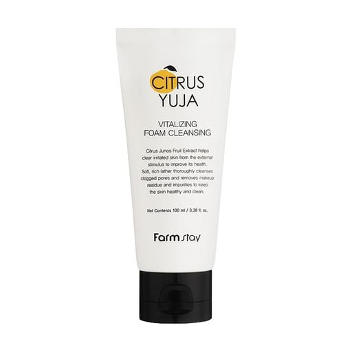 FarmStay Citrus Yuja Vitalizing Foam Cleansing gaivinančios valomosios veido putos