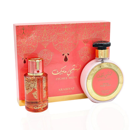 Arabiyat Prestige Lychee Musk Gift Set - rinkinys - EDP 100 ml ir kūno losjonas 300 ml