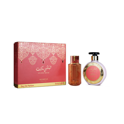 Arabiyat Prestige Lychee Musk Gift Set - rinkinys - EDP 100 ml ir kūno losjonas 300 ml