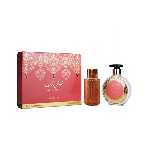 Arabiyat Prestige Lychee Musk Gift Set - rinkinys - EDP 100 ml ir kūno losjonas 300 ml