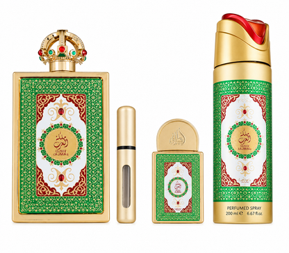 Lattafa Pride Queen of Arabia rinkinys moterims (100 ml. EDP + 20 ml. EDP + 200 ml. purškiamas dezodorantas)